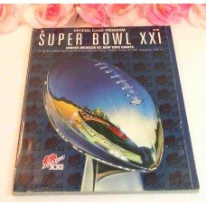 NFL Super Bowl XXI Official Program Denver Broncos New York Giants Elway Simms